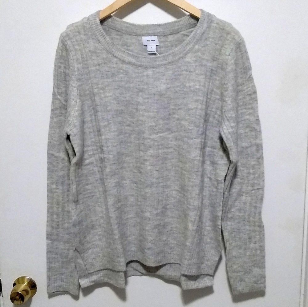 Old Navy gray heather cozy crewneck sweater